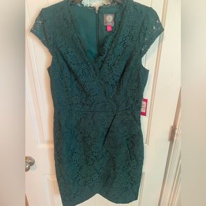 Vince Camuto Faux Wrap Lace Dress